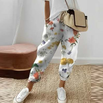 Mens Linen Pants, Comfortable Relaxed Fit Cotton Blend with Elastic Waistband and Pockets, Lightweight Casual Summer Trousers 2
