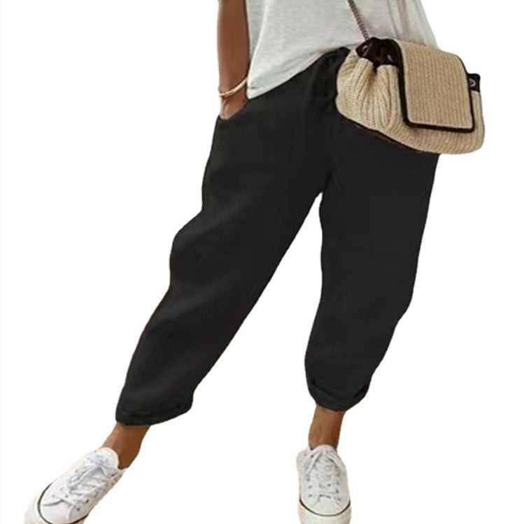 Mens Linen Pants, Comfortable Relaxed Fit Cotton Blend with Elastic Waistband and Pockets, Lightweight Casual Summer Trousers 8