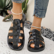 Womens Comfortable Cross-Strap Flat Sandals Stylish Synthetic 1