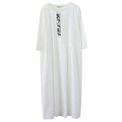 Womens Elegant Maxi Dress - Lightweight Fabric, Minimalist Design, Three-Quarter Sleeves, Perfect for Formal Occasions 3