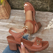 Womens Comfort Sandals Chic Everyday Footwear Synthetic Leather 7