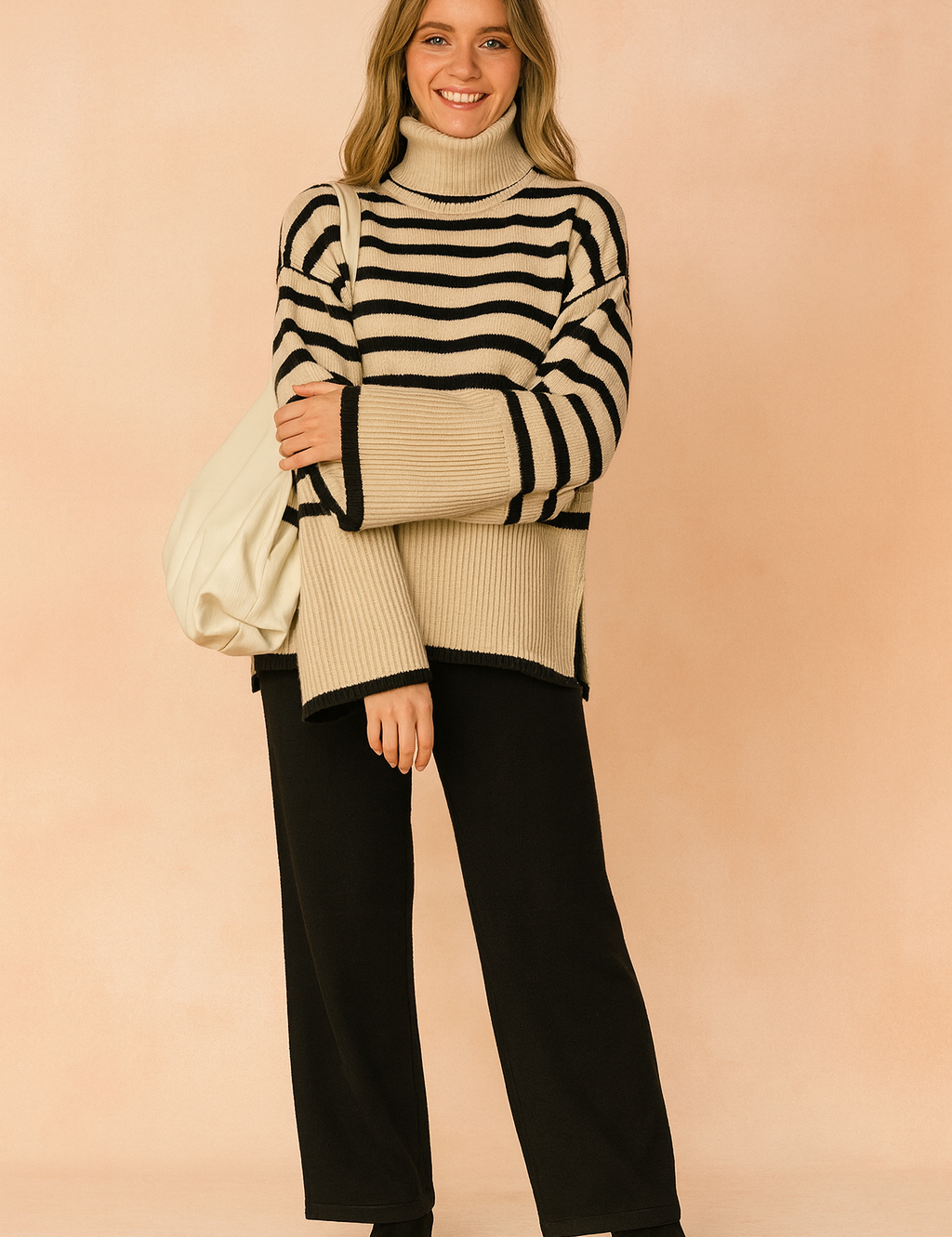 Adrianna | Striped turtleneck sweater 1