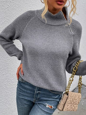 Arctic Velvet Zip-Up Turtleneck Sweater – Comfort and Style 1