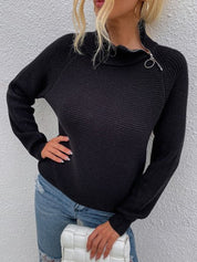 Arctic Velvet Zip-Up Turtleneck Sweater – Comfort and Style 4