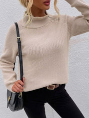 Arctic Velvet Zip-Up Turtleneck Sweater – Comfort and Style 5