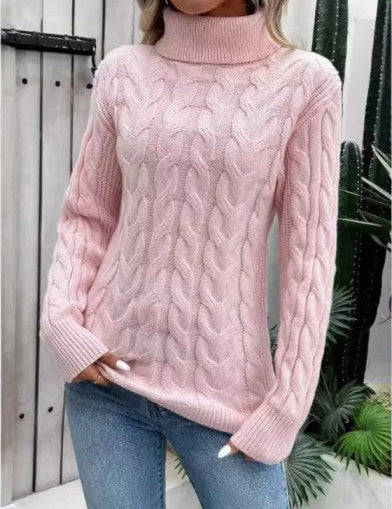 Cable Knit Turtleneck Sweater – Casual Elegance for Winter 0