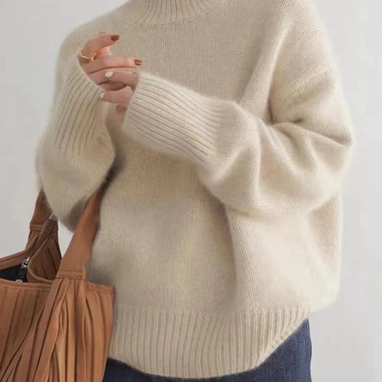 Womens Oversized Cashmere Turtleneck Sweater - Comfortable Knit for Everyday Style 5