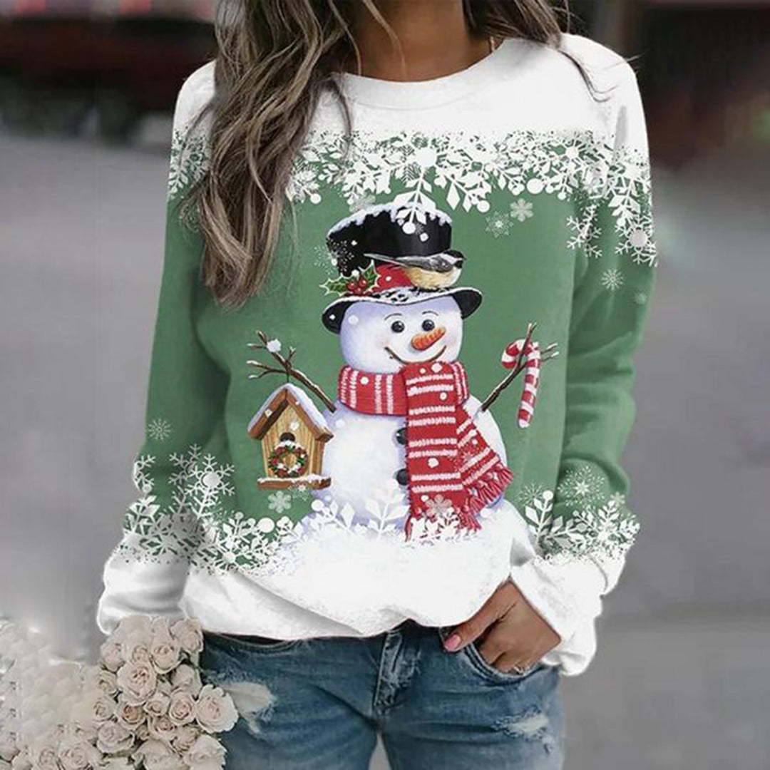 Festive Christmas long-sleeved shirt for women 0