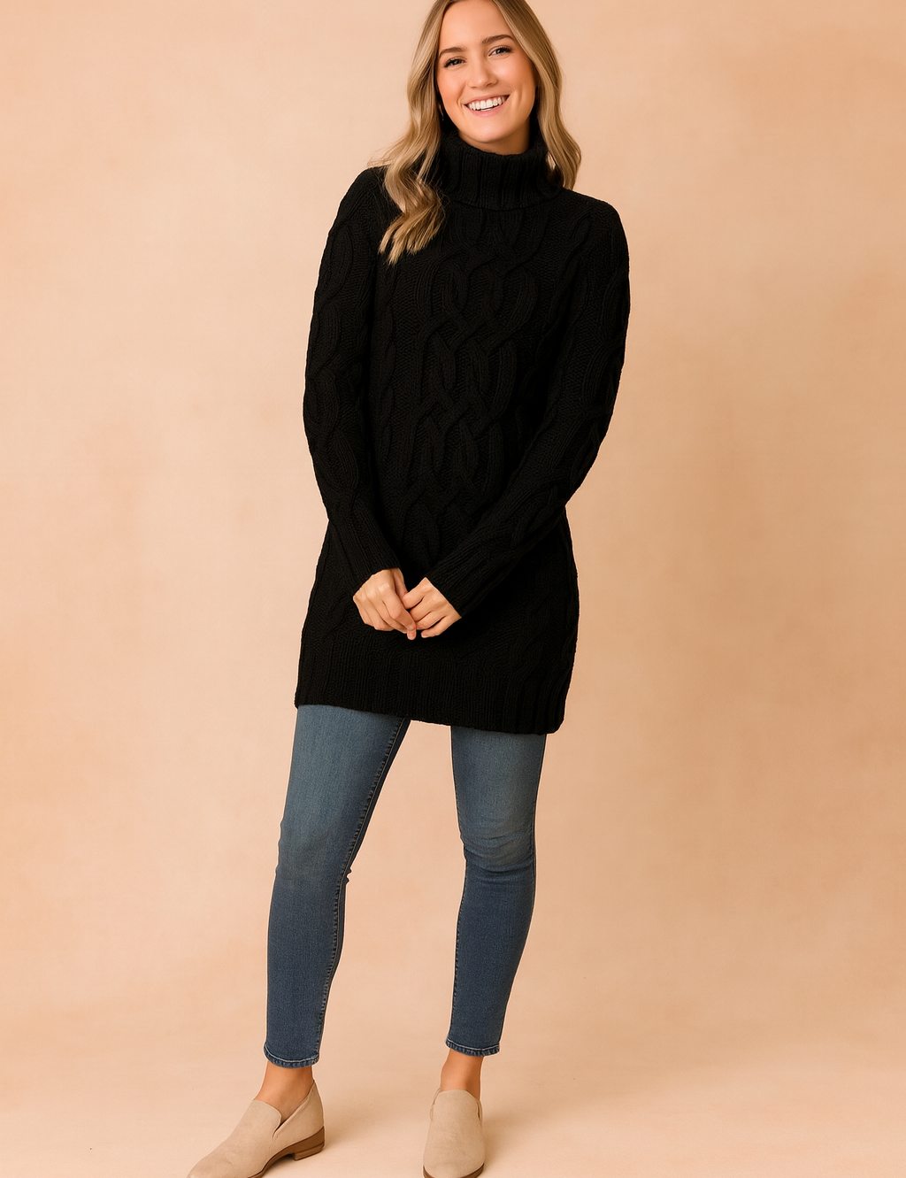 Karolina | Cable-knit turtleneck sweater 2
