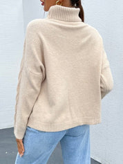 Loose-Fitting Acrylic Turtleneck Sweater - Chic and Casual 1