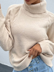 Loose-Fitting Acrylic Turtleneck Sweater - Chic and Casual 2
