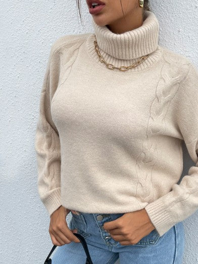 Loose-Fitting Acrylic Turtleneck Sweater - Chic and Casual 3