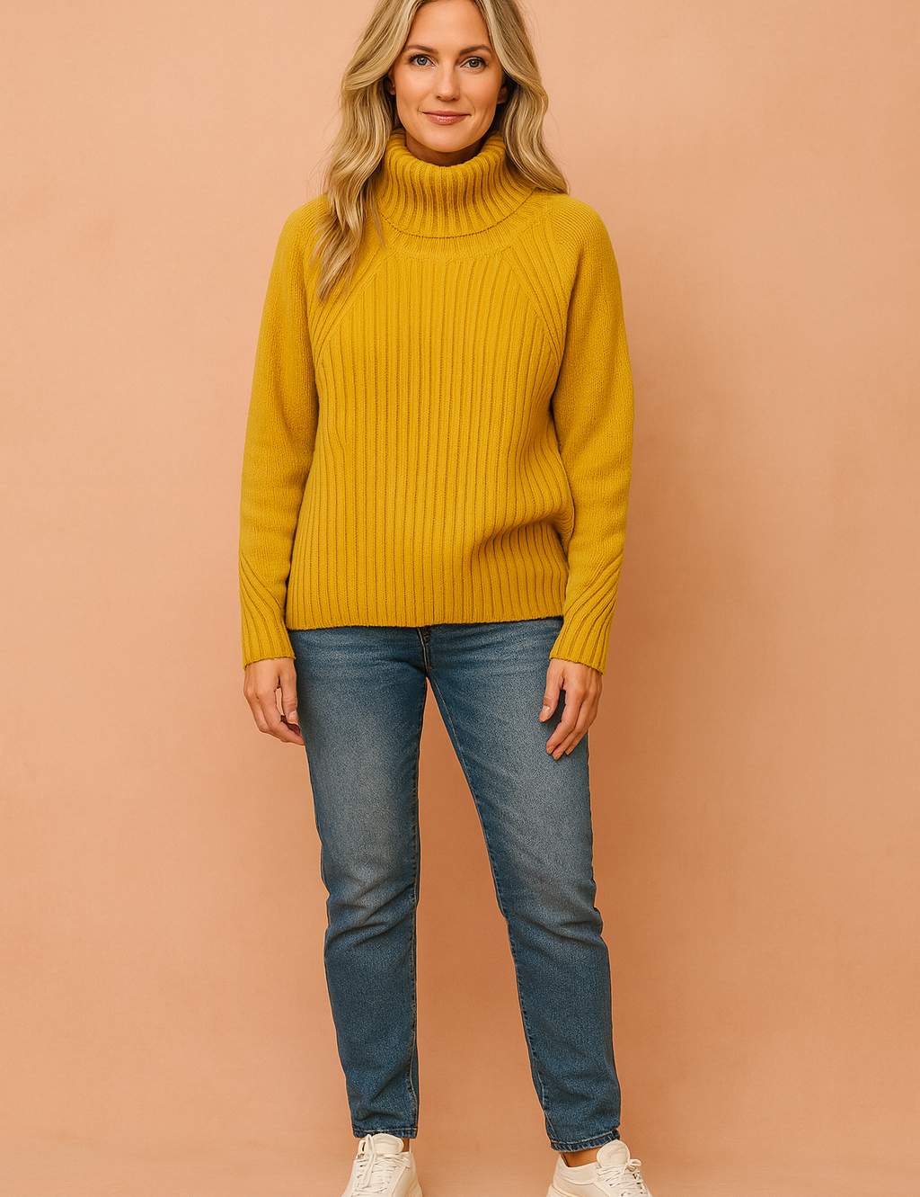 Lynette | Cozy Ribbed Knit Sweater with High Neck 1