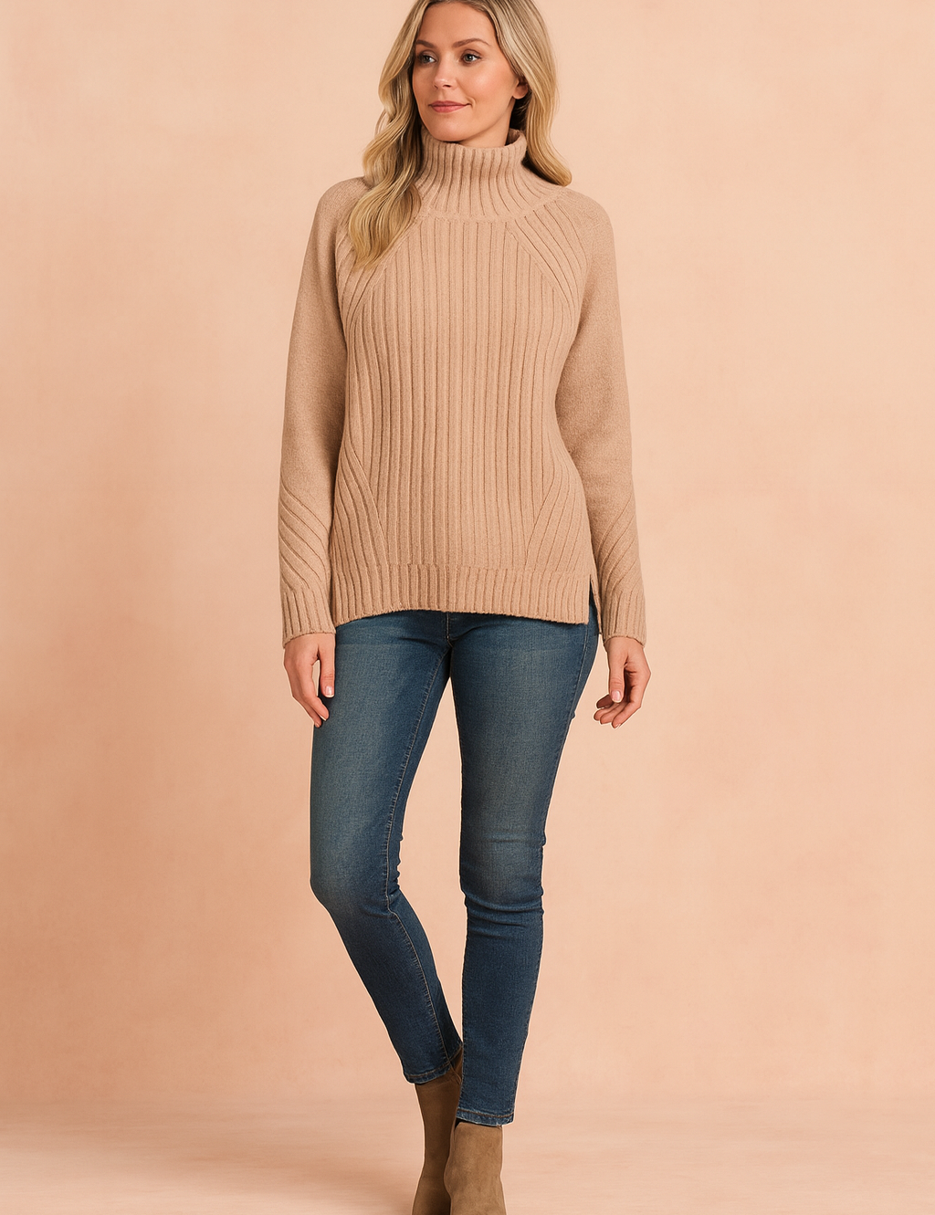Lynette | Cozy Ribbed Knit Sweater with High Neck 3