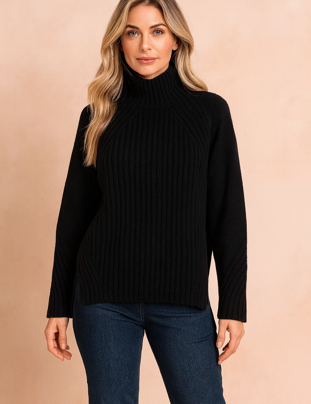 Lynette | Cozy Ribbed Knit Sweater with High Neck 4