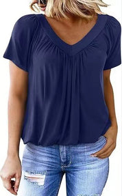 Womens Elegant V-Neck Blouse Lightweight Fluid Design for Everyday Wear 8