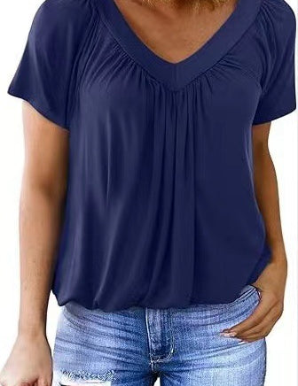 Womens Elegant V-Neck Blouse Lightweight Fluid Design for Everyday Wear 8