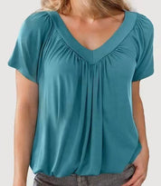 Womens Elegant V-Neck Blouse Lightweight Fluid Design for Everyday Wear 10