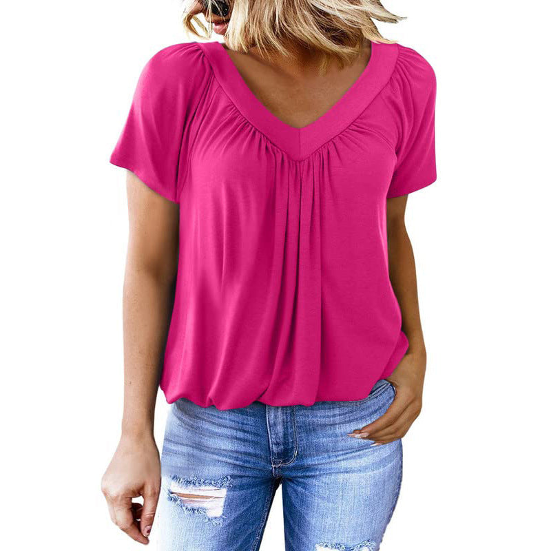 Womens Elegant V-Neck Blouse Lightweight Fluid Design for Everyday Wear 12