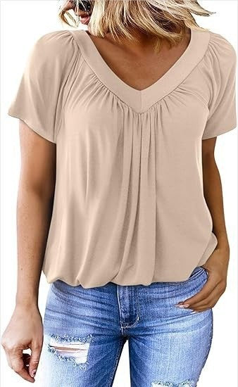 Womens Elegant V-Neck Blouse Lightweight Fluid Design for Everyday Wear 6