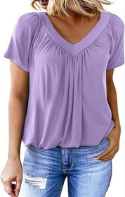 Womens Elegant V-Neck Blouse Lightweight Fluid Design for Everyday Wear 9