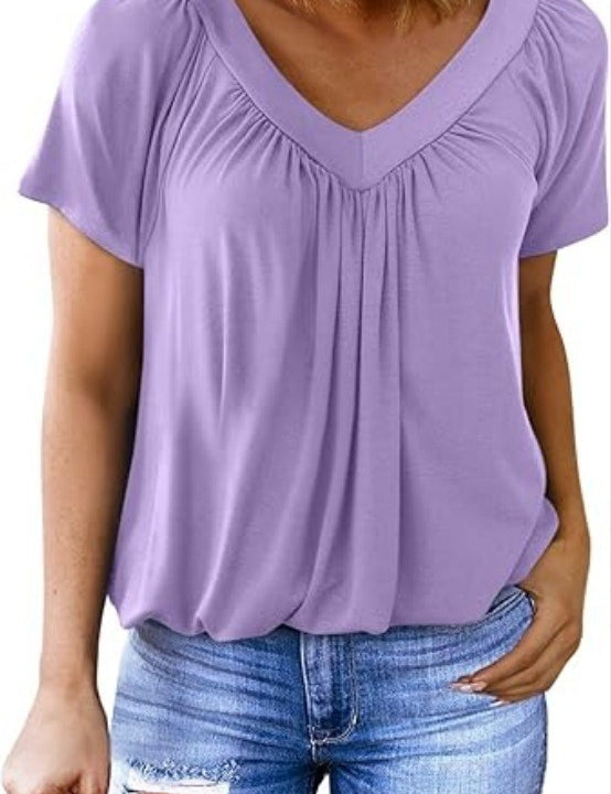 Womens Elegant V-Neck Blouse Lightweight Fluid Design for Everyday Wear 9