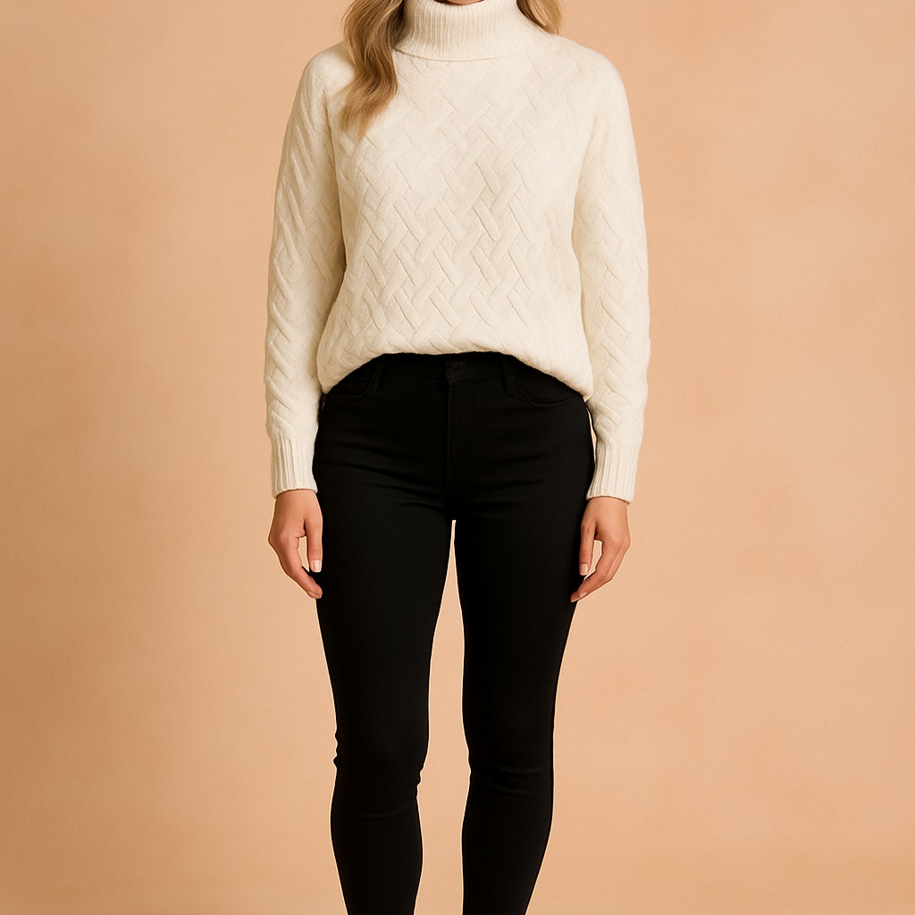 Orla | Turtleneck Sweater with Knit Pattern 0