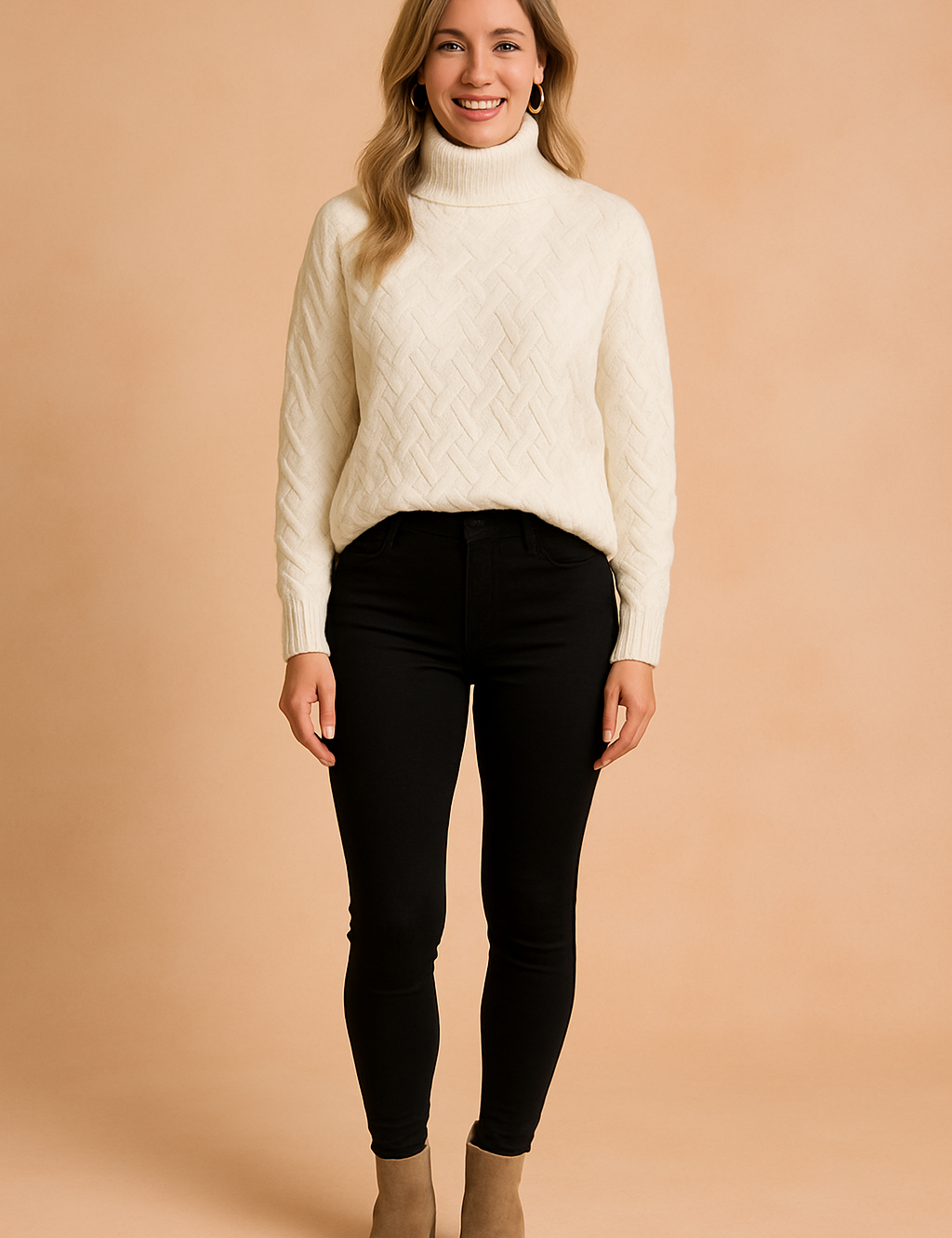 Orla | Turtleneck Sweater with Knit Pattern 0