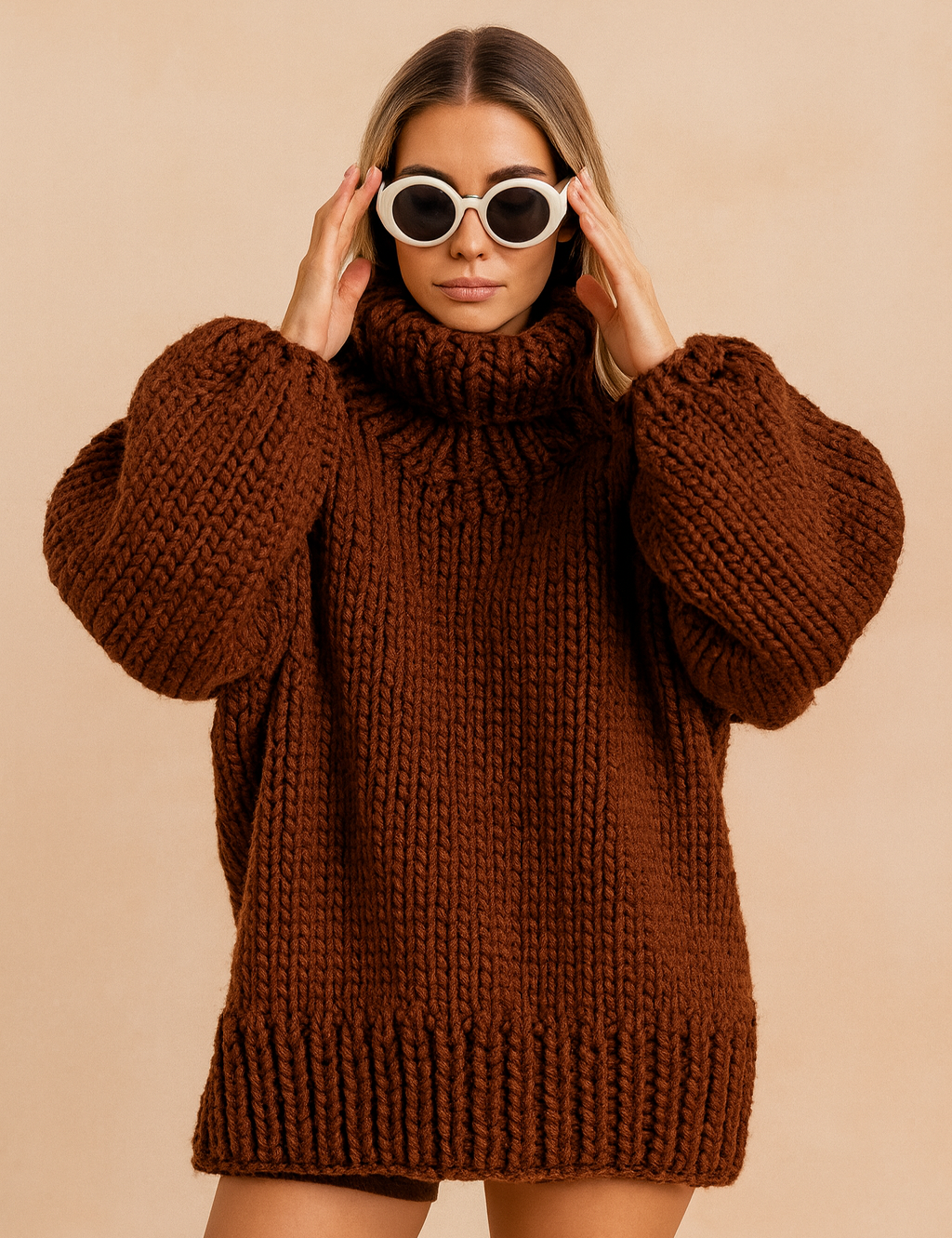 Oversize Chunky Knit Pullover | Warm Turtleneck Sweater 6
