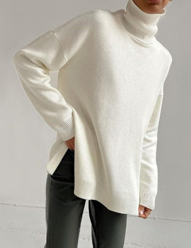 Oversized Long Turtleneck Sweater with Side Slit - 2025 5