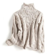 Womens Turtleneck Sweater Comfortable Knit Textured Design 6