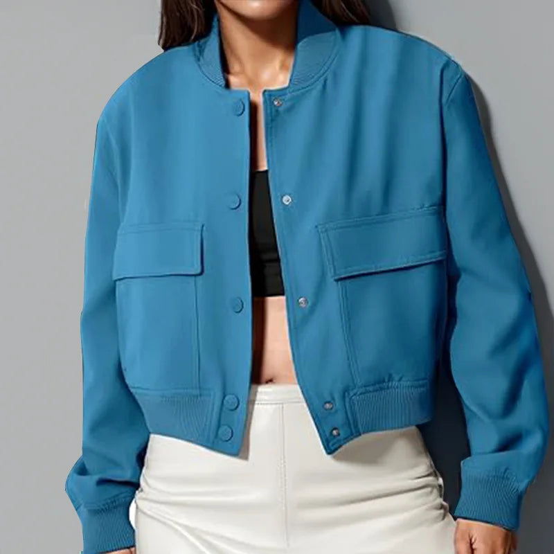 Womens Bomber Jacket – Stylish Long Sleeve with Zip Closure, Relaxed Fit, Vintage Aesthetic, High-Quality Fabric 10