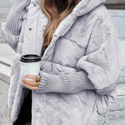 Womens Hooded Winter Coat - Casual Lightweight Patchwork Design with Long Sleeves for Warmth and Comfort 6