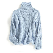 Womens Turtleneck Sweater Comfortable Knit Textured Design 2