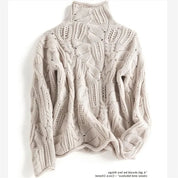 Womens Turtleneck Sweater Comfortable Knit Textured Design 3
