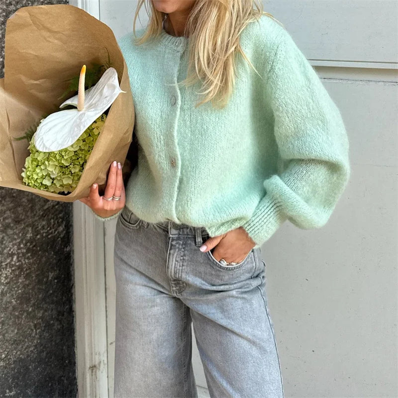 Womens Stylish Vintage Cardigan Sweater Soft Knit Comfortable 2
