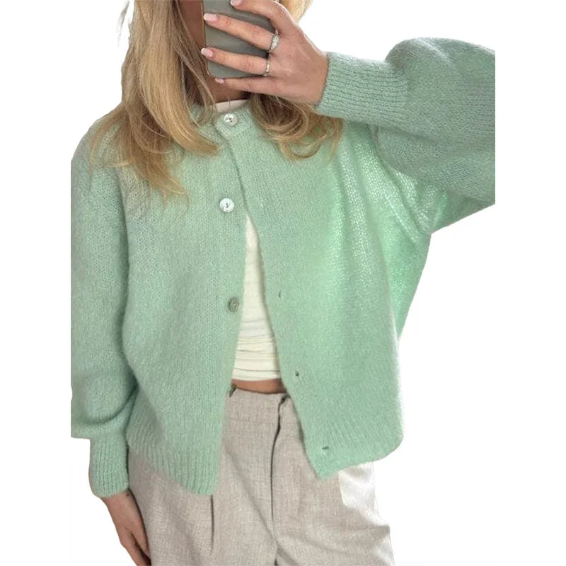 Womens Stylish Vintage Cardigan Sweater Soft Knit Comfortable 11