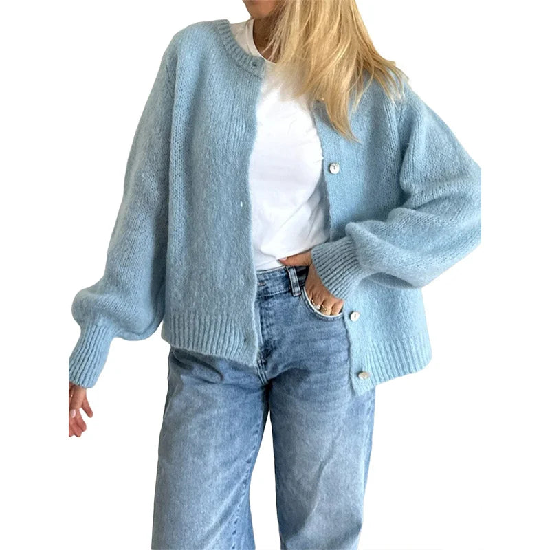 Womens Stylish Vintage Cardigan Sweater Soft Knit Comfortable 10