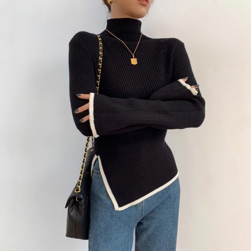 Turtleneck Drape Large Profile Sweater - Stripe Edition 0