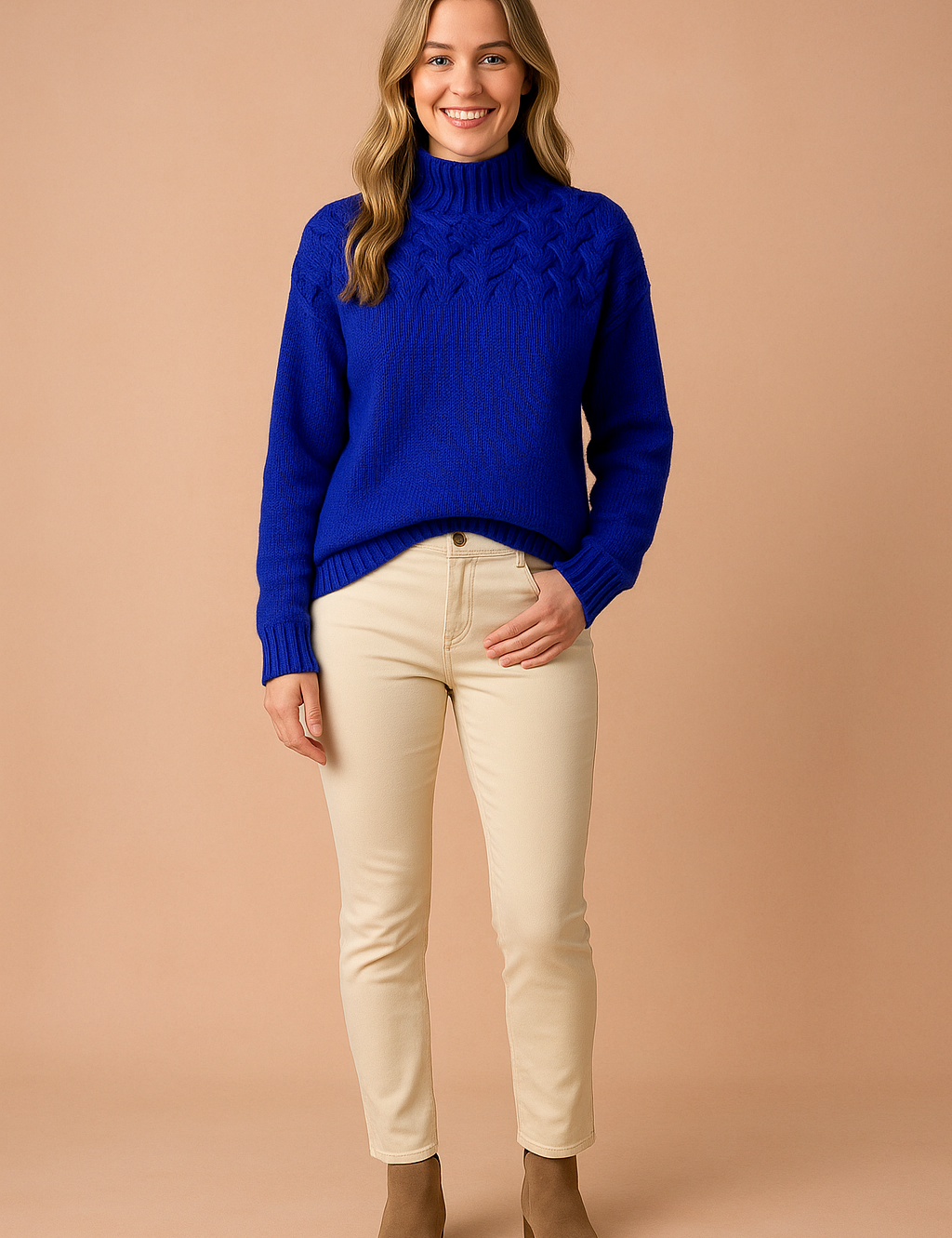 Wendy | Patterned Sweater with Stand-Up Collar 0