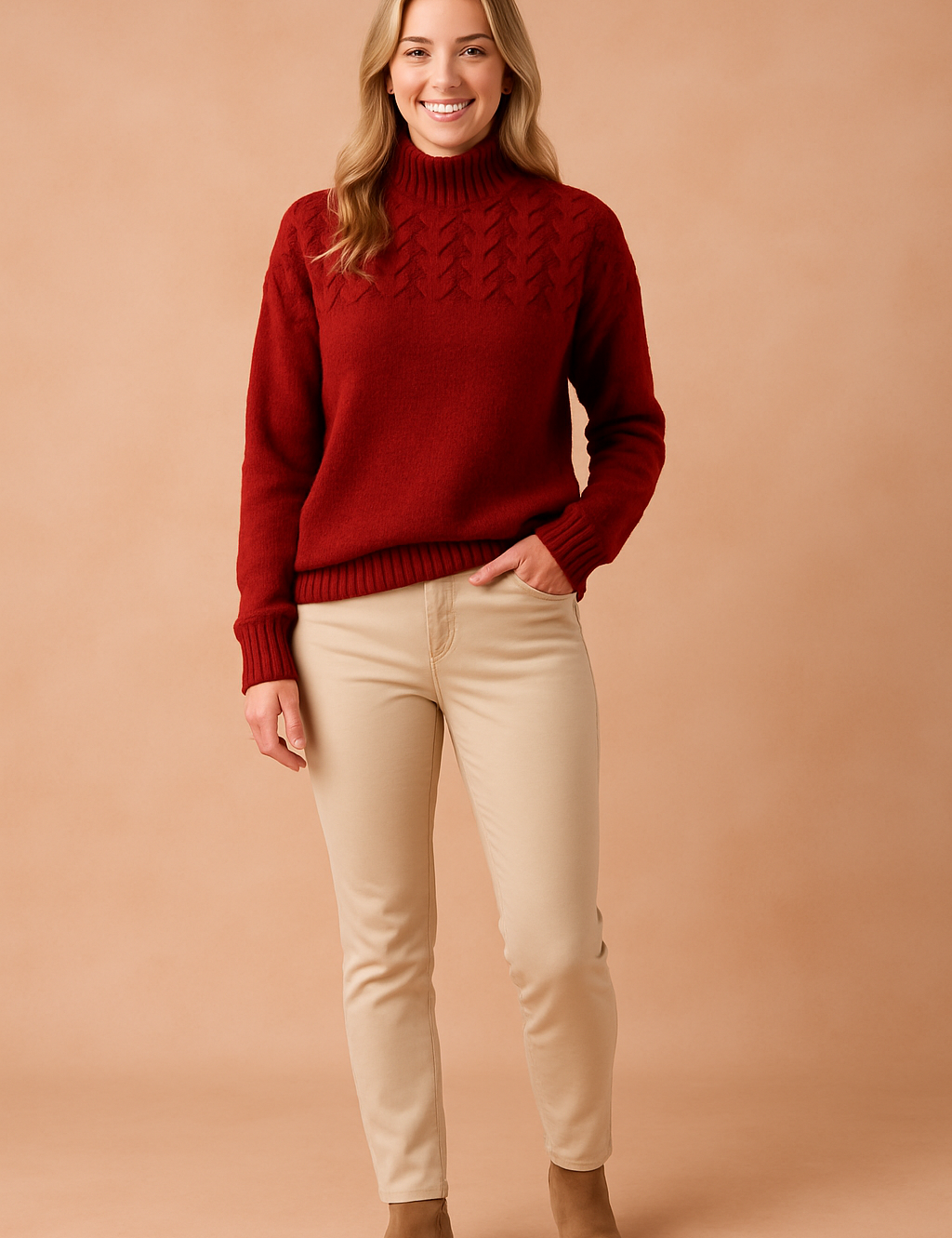 Wendy | Patterned Sweater with Stand-Up Collar 1