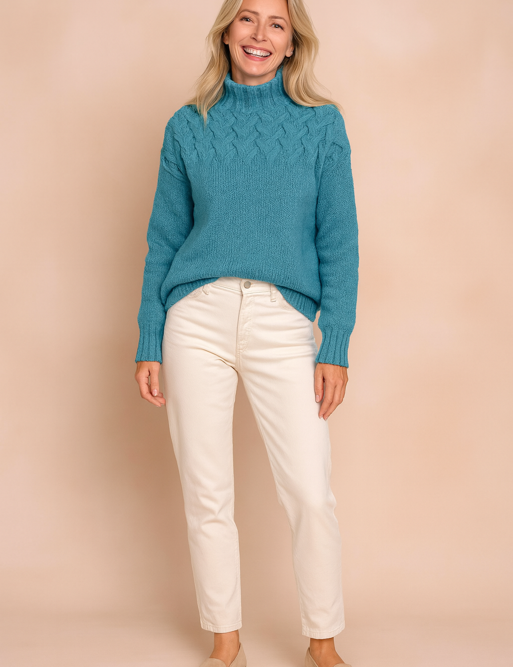 Wendy | Patterned Sweater with Stand-Up Collar 4
