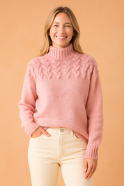 Wendy | Patterned Sweater with Stand-Up Collar 5