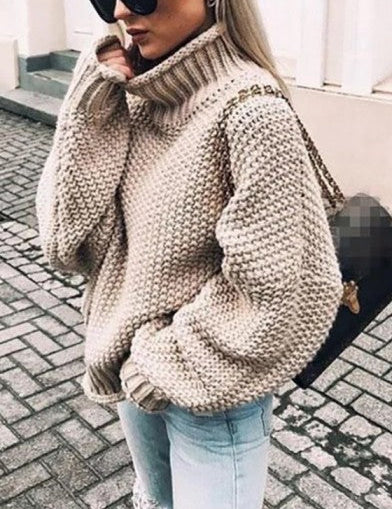 Women's Black Turtleneck Sweater Comfortable Cotton Blend 2