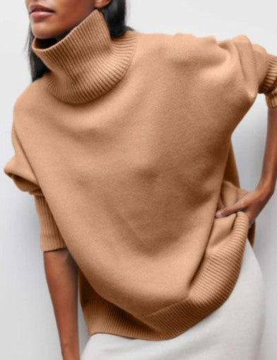 Women's Black Turtleneck Sweater Elegant Warm Comfortable 0
