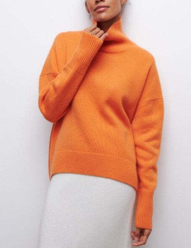 Women's Black Turtleneck Sweater Elegant Warm Comfortable 4