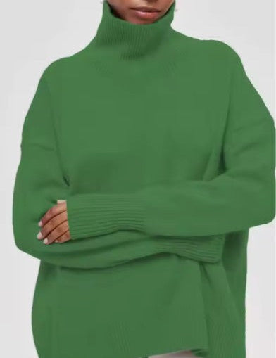 Women's Black Turtleneck Sweater Elegant Warm Comfortable 8