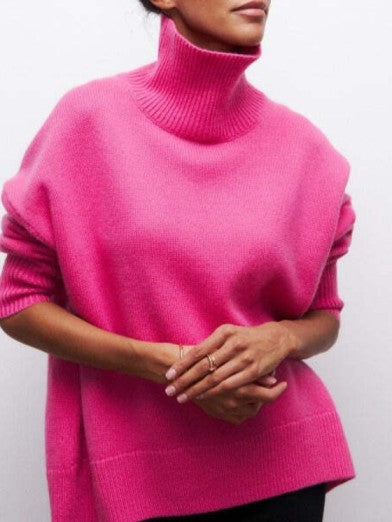 Women's Black Turtleneck Sweater Elegant Warm Comfortable 9