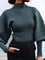 Women's Black Turtleneck Sweater with Puff Sleeves Soft Knit 0