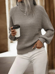 Women's Chunky Knit Turtleneck Sweater - Winter Warmth and Style 2